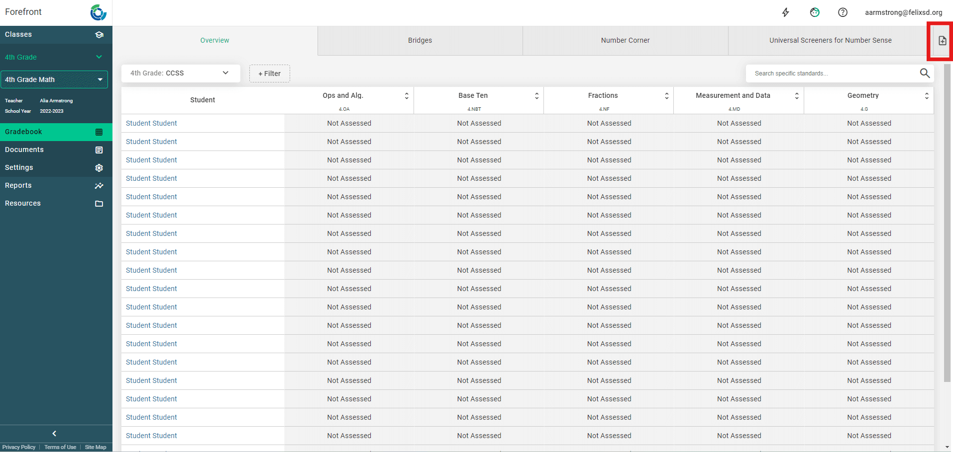 Select the plus button at the top right of your gradebook page