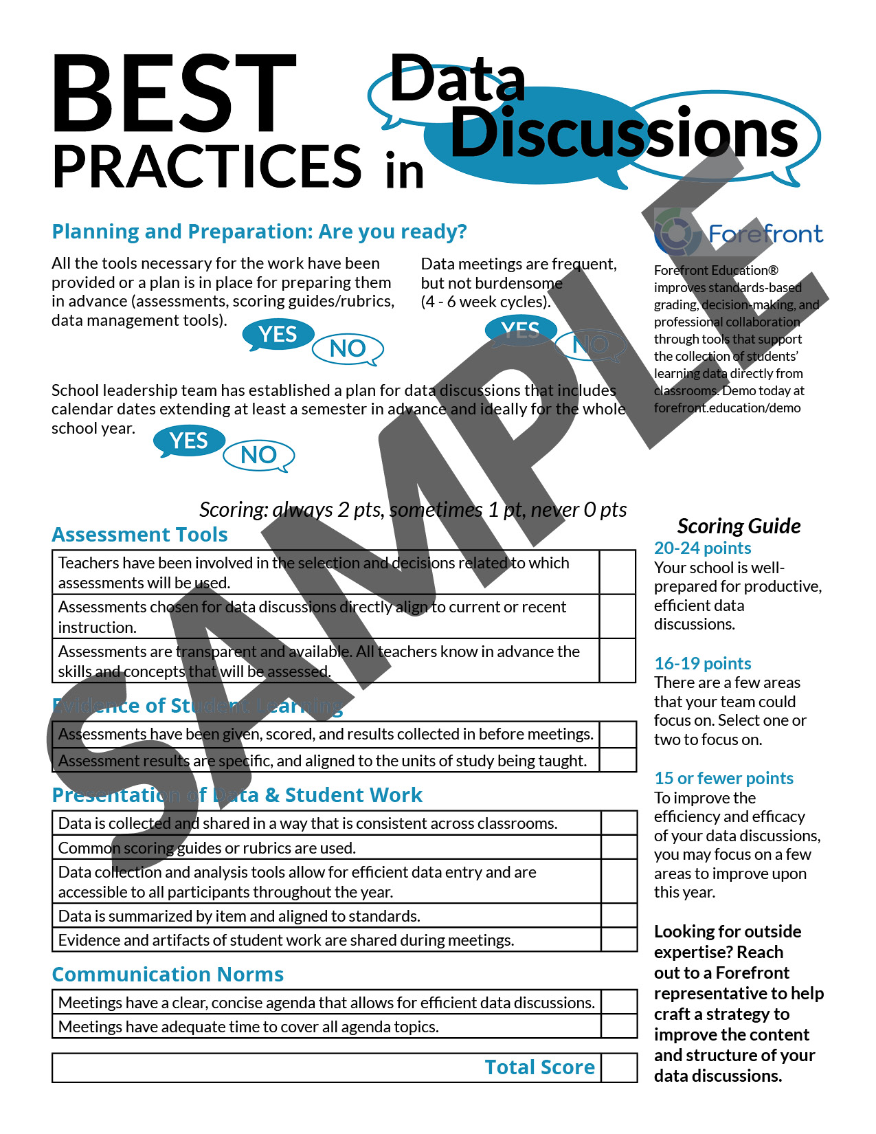 student learning data discussions download