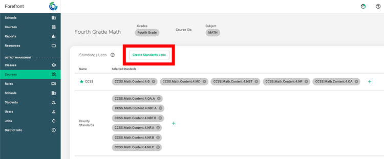 create standards lens button